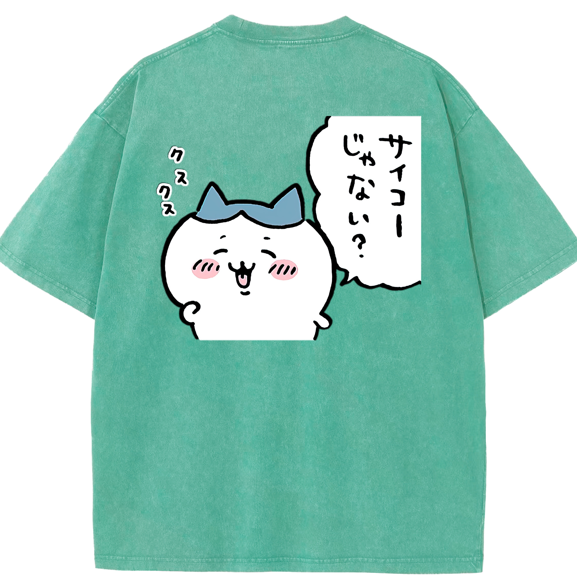 （画像用） ちいかわ ハチワレ Chii-kawa hachiware 綿100% ヴィンテージ風 半袖Tシャツ（背面プリント）